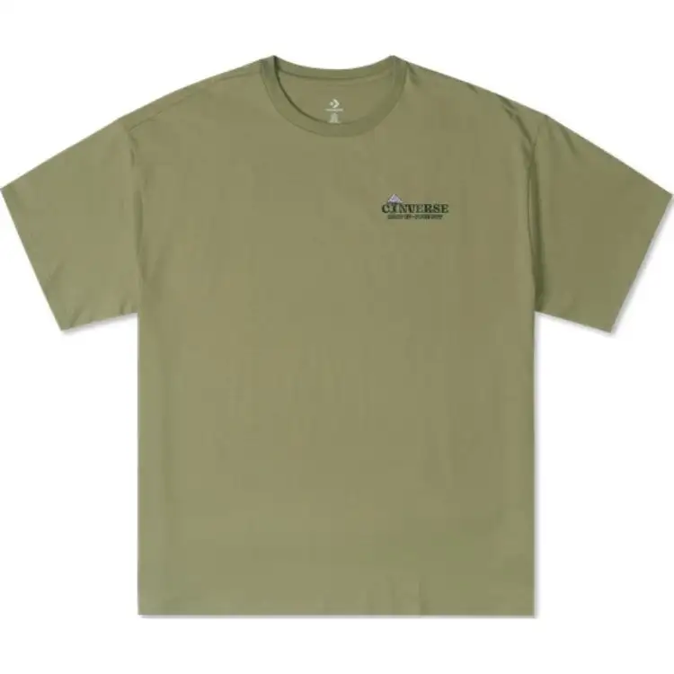 Converse T Shirts Men's Green Crew Neck Moderate