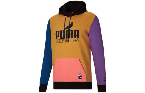 PUMA Sweatshirts Men's Mel Mustard Hooded Moderate Regular