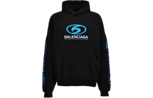 Balenciaga Logo-Printed Distressed Hoodie