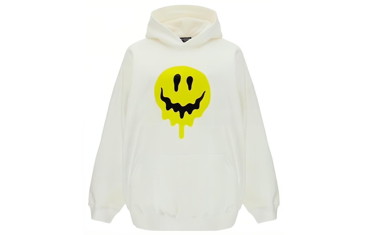 Мужское худи Balenciaga SS22 Smiley Face (белое)