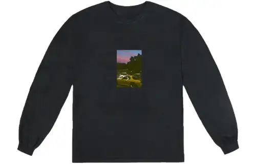 Travis Scott Sweatshirts Men's Black Crew Neck Moderate Regular