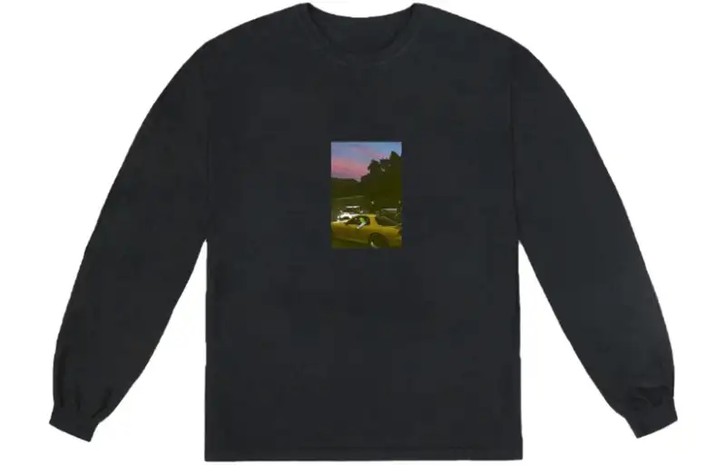 Travis Scott Sweatshirts Men's Black Crew Neck Moderate Regular