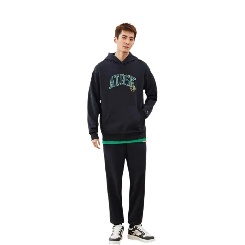 ANTA Sweatshirts Men's Black Hooded Moderate Regular