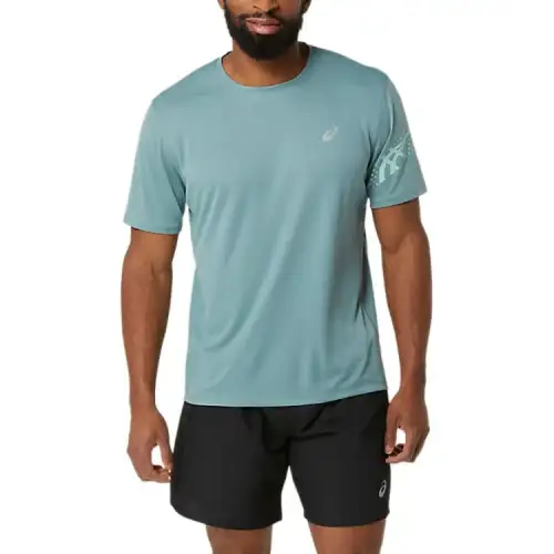 Asics ICON SHORT Running Wear Sound Mind Sound Body T Shirt Men's Celadon/Light Celadon