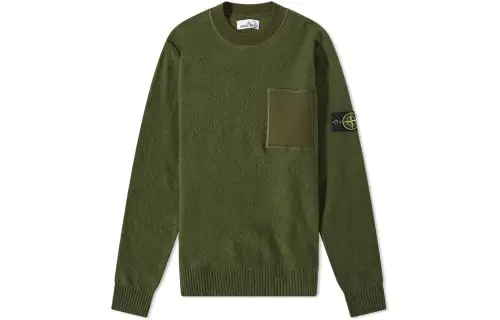 STONE ISLAND Sweatshirts Men's Green Crew Neck Moderate Regular