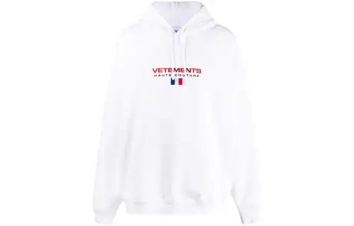 Vetements Sweatshirts Men's White Hooded Moderate Regular