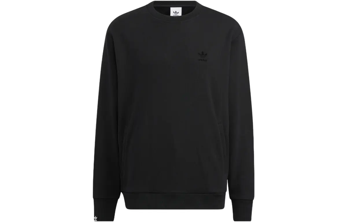 Adidas Originals Essential Sweatshirts Men's Black Crew Neck Moderate Other