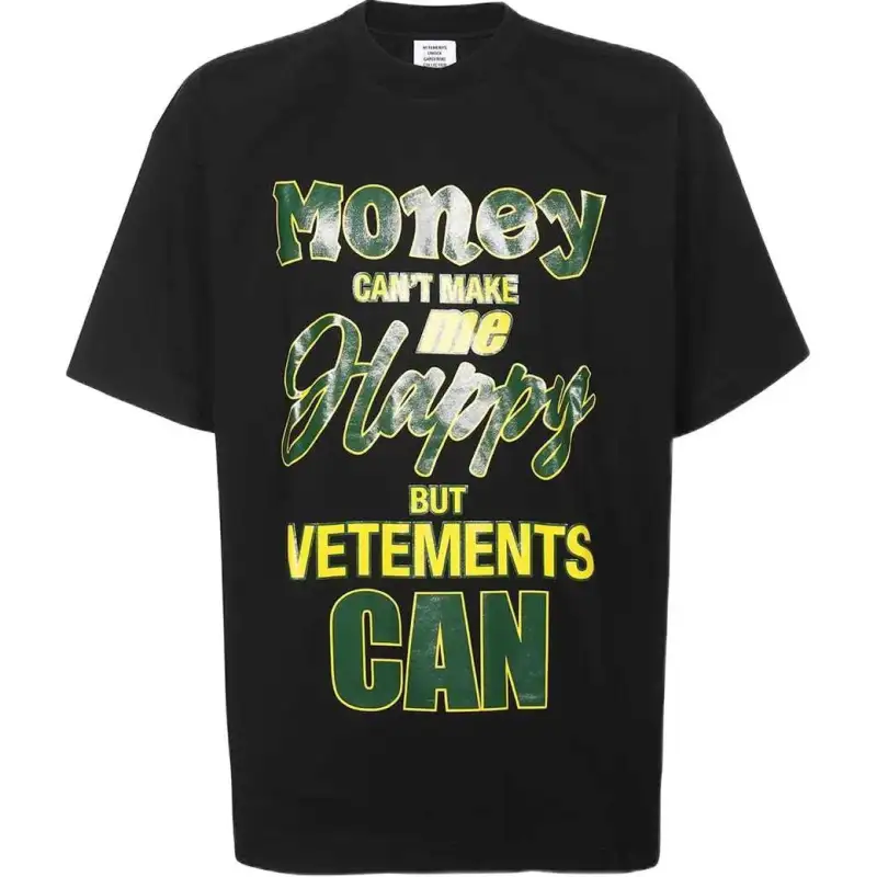 Vetements T Shirts Men's Black Crew Neck Moderate