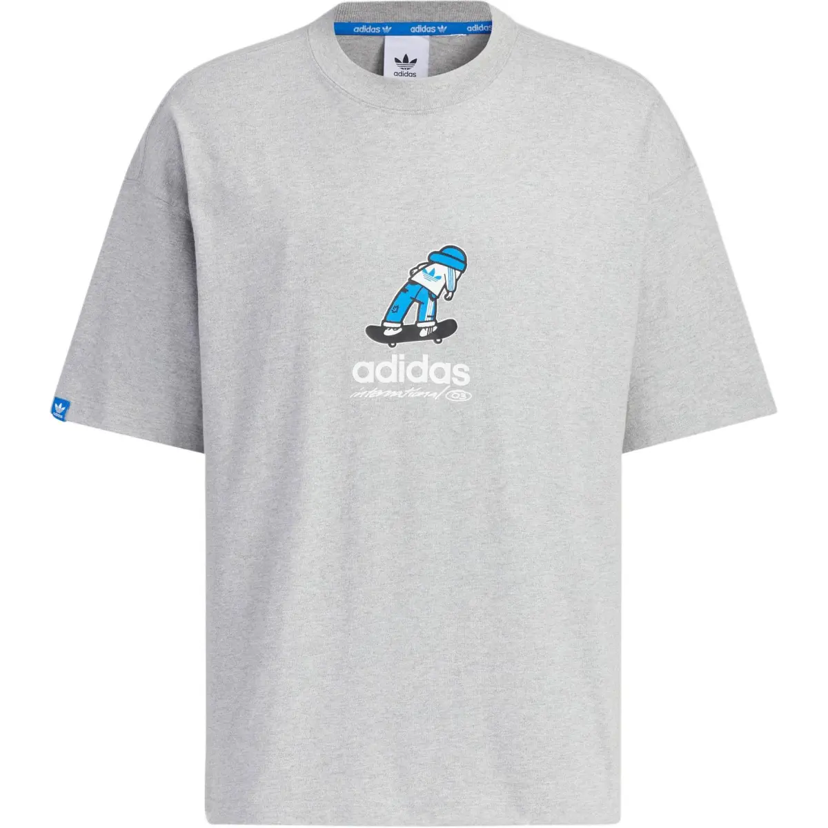 Adidas Originals CITY SKATE SHORT SLEEVE T Shirt Men's Medium Heather Gray