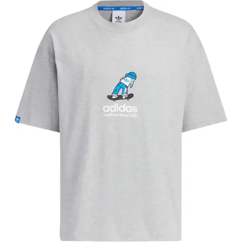 Adidas Originals CITY SKATE SHORT SLEEVE T Shirt Men's Medium Heather Gray