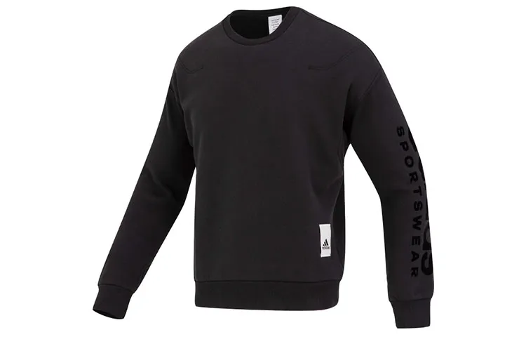 Adidas Sweatshirts Men's Black Crew Neck Moderate Regular