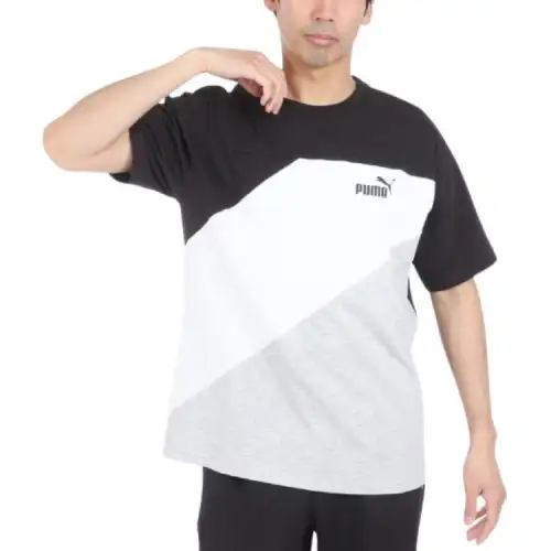 PUMA T Shirts Men's Black Crew Neck Moderate Straight Fit