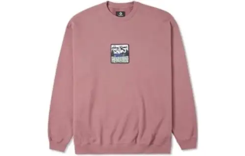 Converse Sweatshirts Men's Pink Crew Neck Moderate Regular