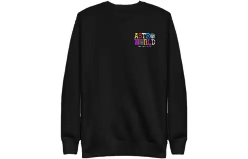 Travis Scott Sweatshirts Unisex Black Crew Neck Moderate Regular