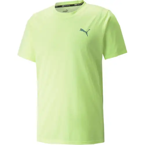 PUMA T Shirts Men's Light Green Crew Neck Moderate Straight Fit