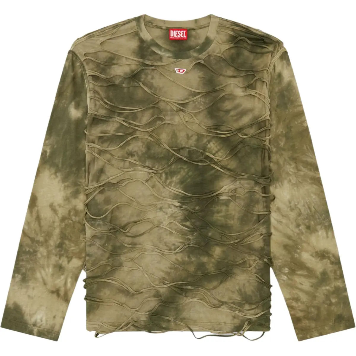 DIESEL Long Sleeve T Shirt With Floating Strands