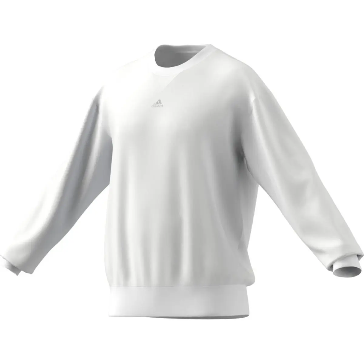 Adidas Sweatshirts Men's White Crew Neck Moderate Straight Fit