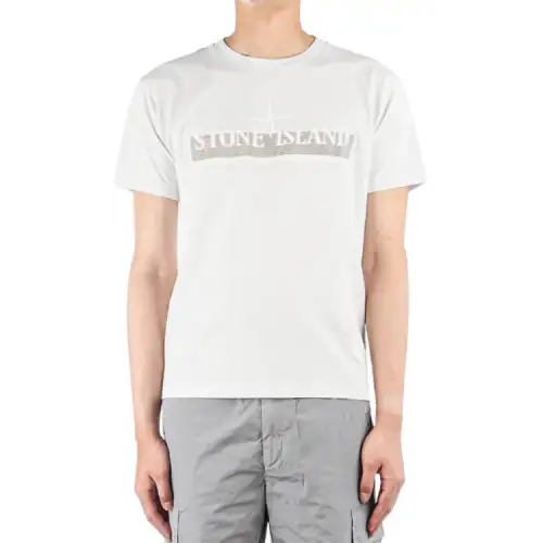 STONE ISLAND T Shirts Men's White Crew Neck Moderate Straight Fit