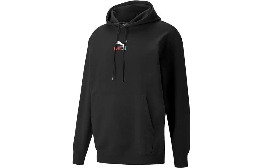 PUMA Sweatshirts Men's Black Hooded Moderate Regular