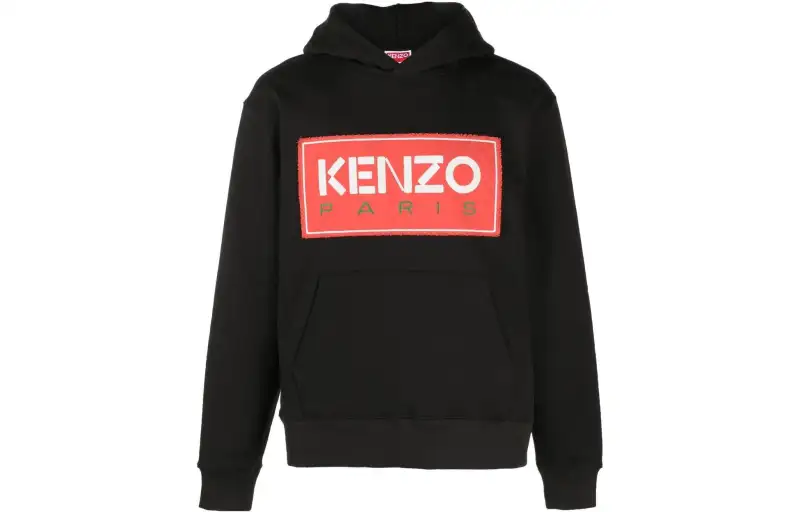 KENZO Logo Patch Long-Sleeved Hoodie