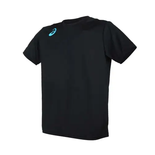 Asics T Shirt Men's Black Aqua Blue