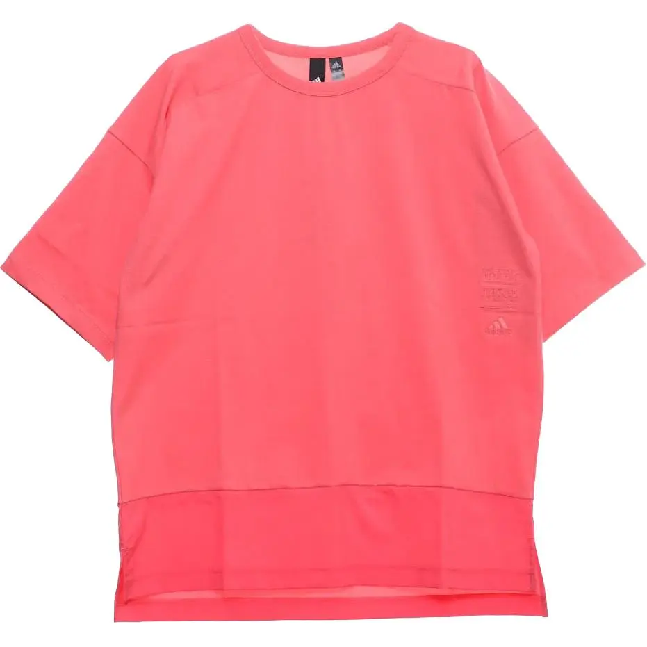 Adidas T-Shirts Men's Pink Crew Neck Moderate