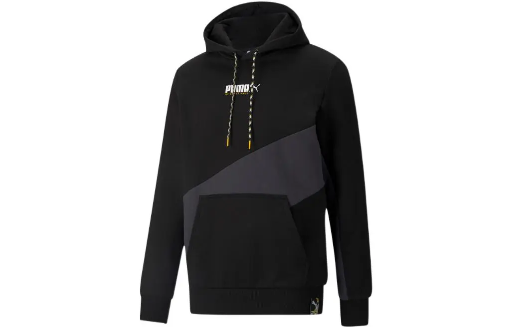 PUMA Sweatshirts Men's Black Hooded Moderate Straight Fit