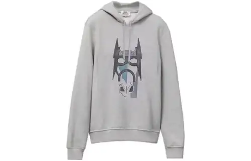 HERMES Sweatshirts Men's Gray Hooded Moderate Regular