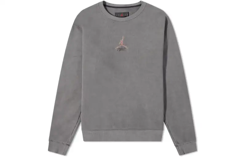 Jordan Sweatshirts Men's Gray Crew Neck Moderate Regular