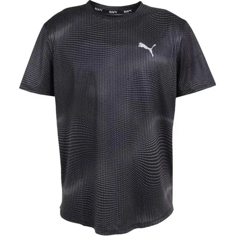 PUMA T Shirts Men's Black Crew Neck Moderate Straight Fit