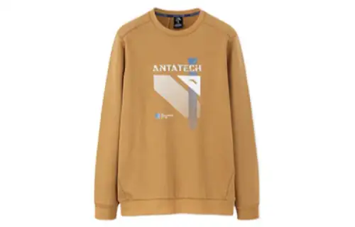 ANTA Variety Training Collection Sweatshirts Men's Nile Brown Crew Neck Thickened Regular