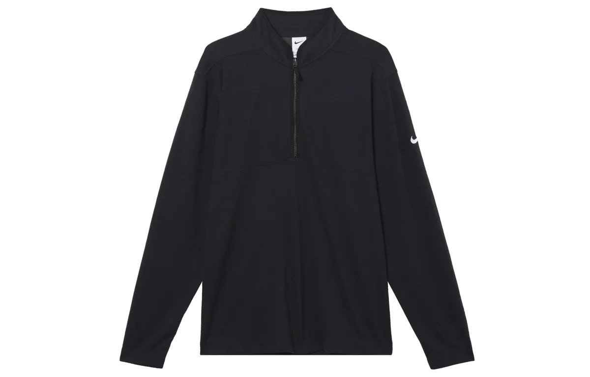 Nike Sweatshirts Men's Black Stand Collar Moderate Regular