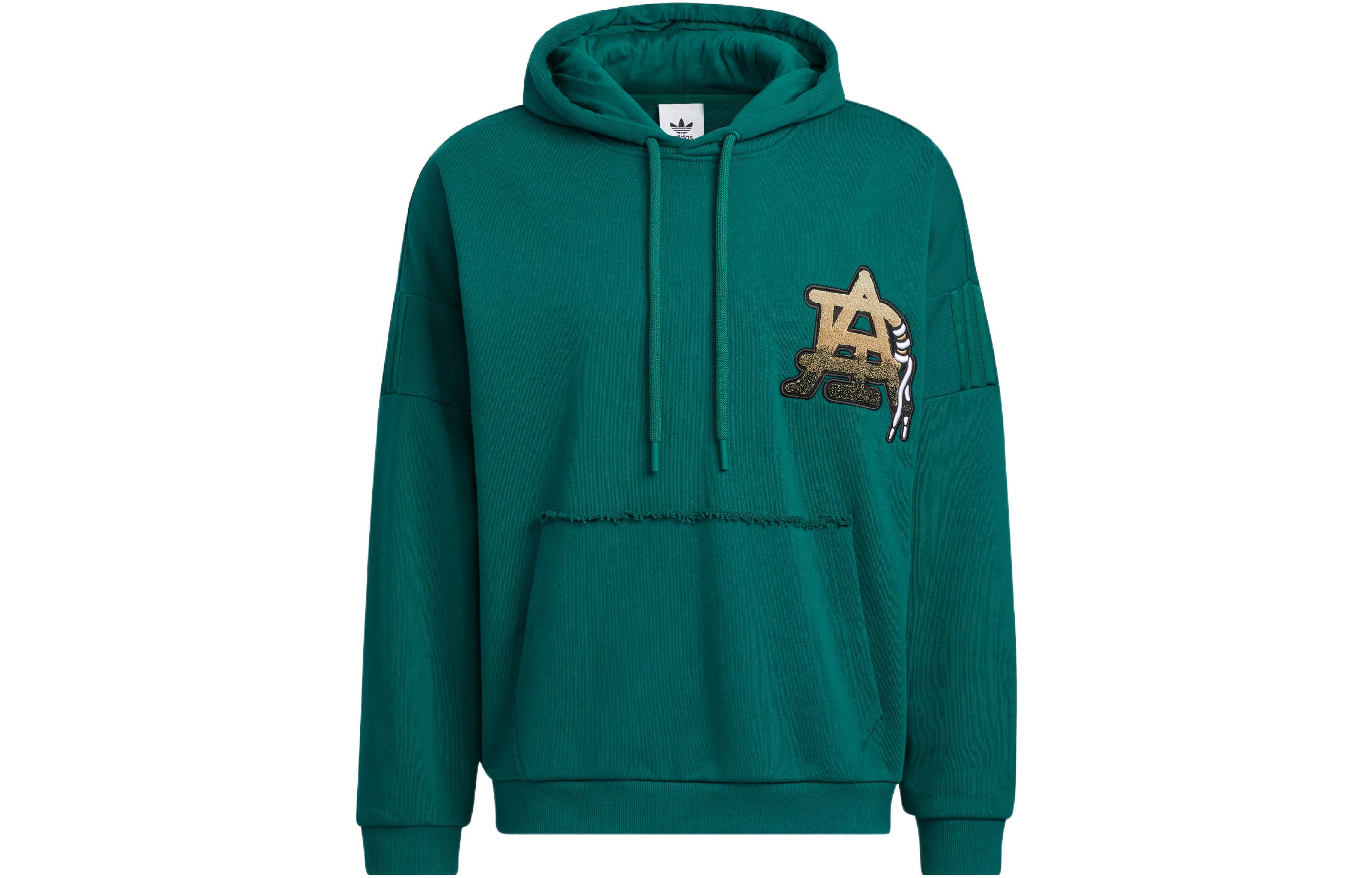 Adidas Originals Sweatshirts Men's Green Hooded Moderate Heavyweight
