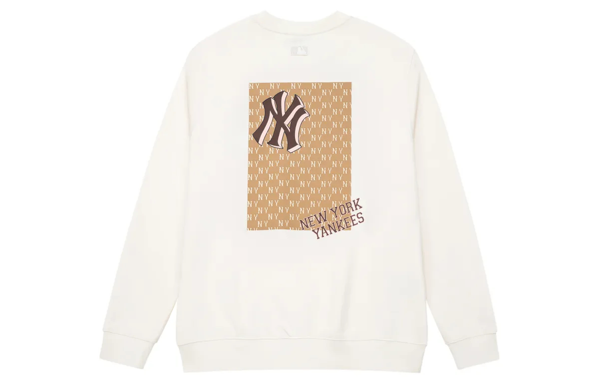 MLB New York Yankees Sweatshirts Unisex White Crew Neck Moderate Regular