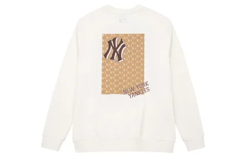 MLB New York Yankees Sweatshirts Unisex White Crew Neck Moderate Regular
