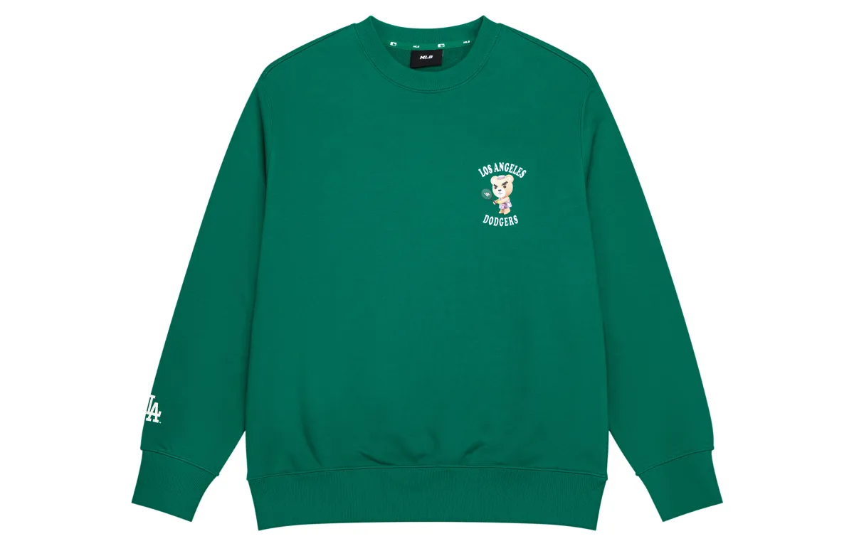 MLB T Mega Bear Sweatshirts Unisex Green Crew Neck Moderate Straight Fit