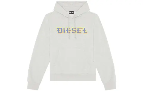 DIESEL Sweatshirts Men's Gray Hooded Moderate Regular