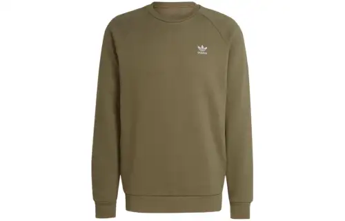 Adidas Originals Trefoil Essentials Sweatshirts Men's Green Crew Neck Moderate Regular