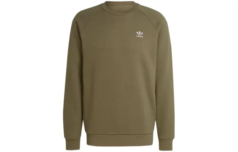 Adidas Originals Trefoil Essentials Sweatshirts Men's Green Crew Neck Moderate Regular