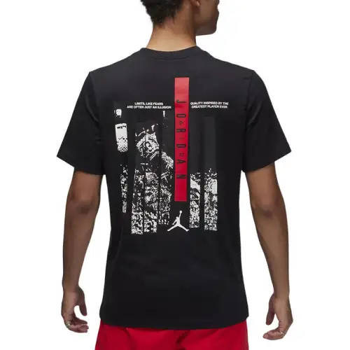 Jordan BRAND T Shirts Men's Black Crew Neck Moderate Straight Fit