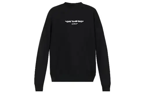 OFF WHITE Sweatshirts Men's Black Crew Neck Moderate Regular