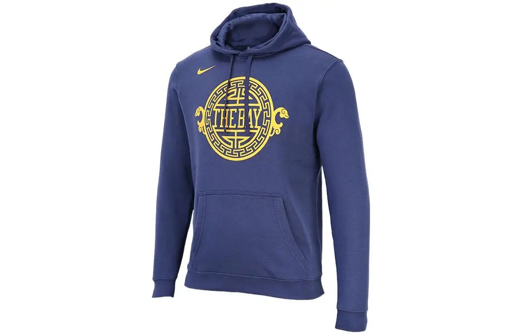 Nike Sweatshirts Men's Blue Hooded Moderate Straight Fit