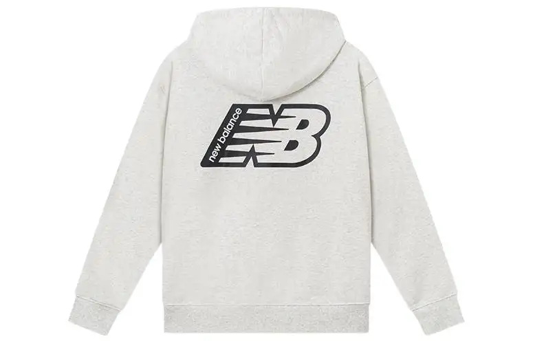 New Balance Sweatshirts Men's Gray White Hooded Moderate Regular