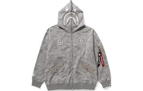 Bape X Alpha Industries Shark Full Zip Hoodie