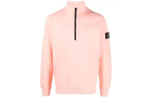 STONE ISLAND Sweatshirts Men's Pink Stand Collar Moderate Regular