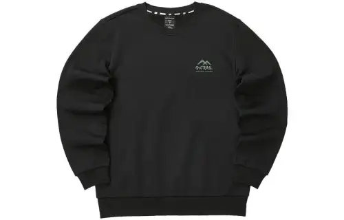 Skechers Sports Life Collection Sweatshirts Men's Carbon Black/0018 Crew Neck Thickened Regular