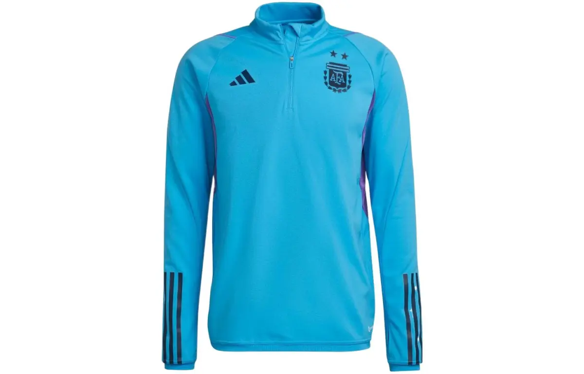 Adidas Argentina Sweatshirts Men's Blue Crew Neck Moderate Regular