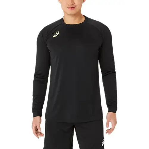 ASICS T Shirts Unisex Black Crew Neck Moderate
