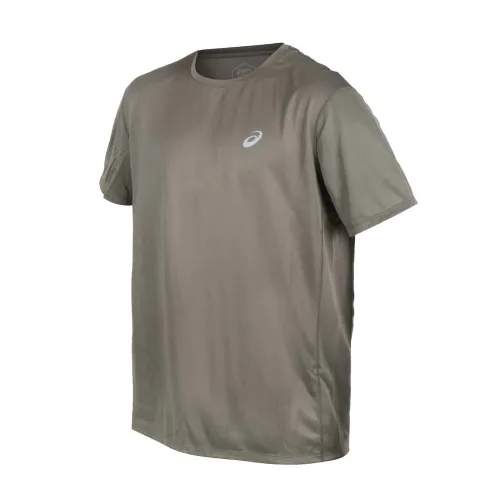 ASICS T Shirts Men's Army Green Crew Neck Moderate Straight Fit