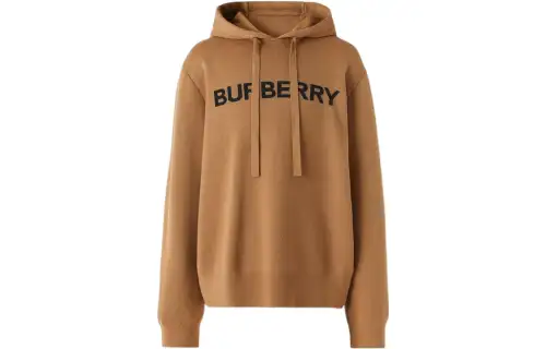 Burberry Logo Intarsia Wool cotton Oversized Hoodie